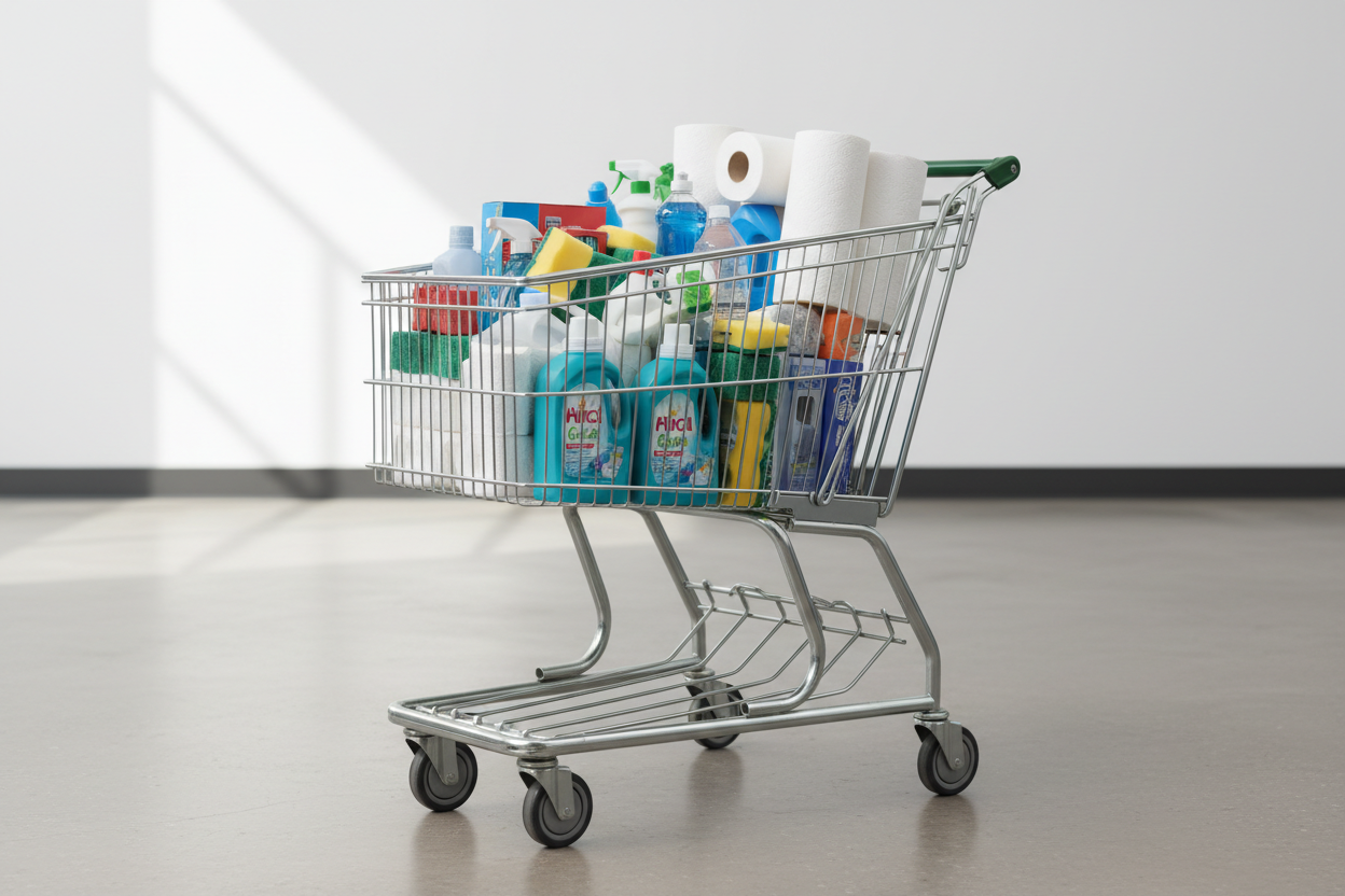 HOUSE HOLD GOODS IN A TROLLEY